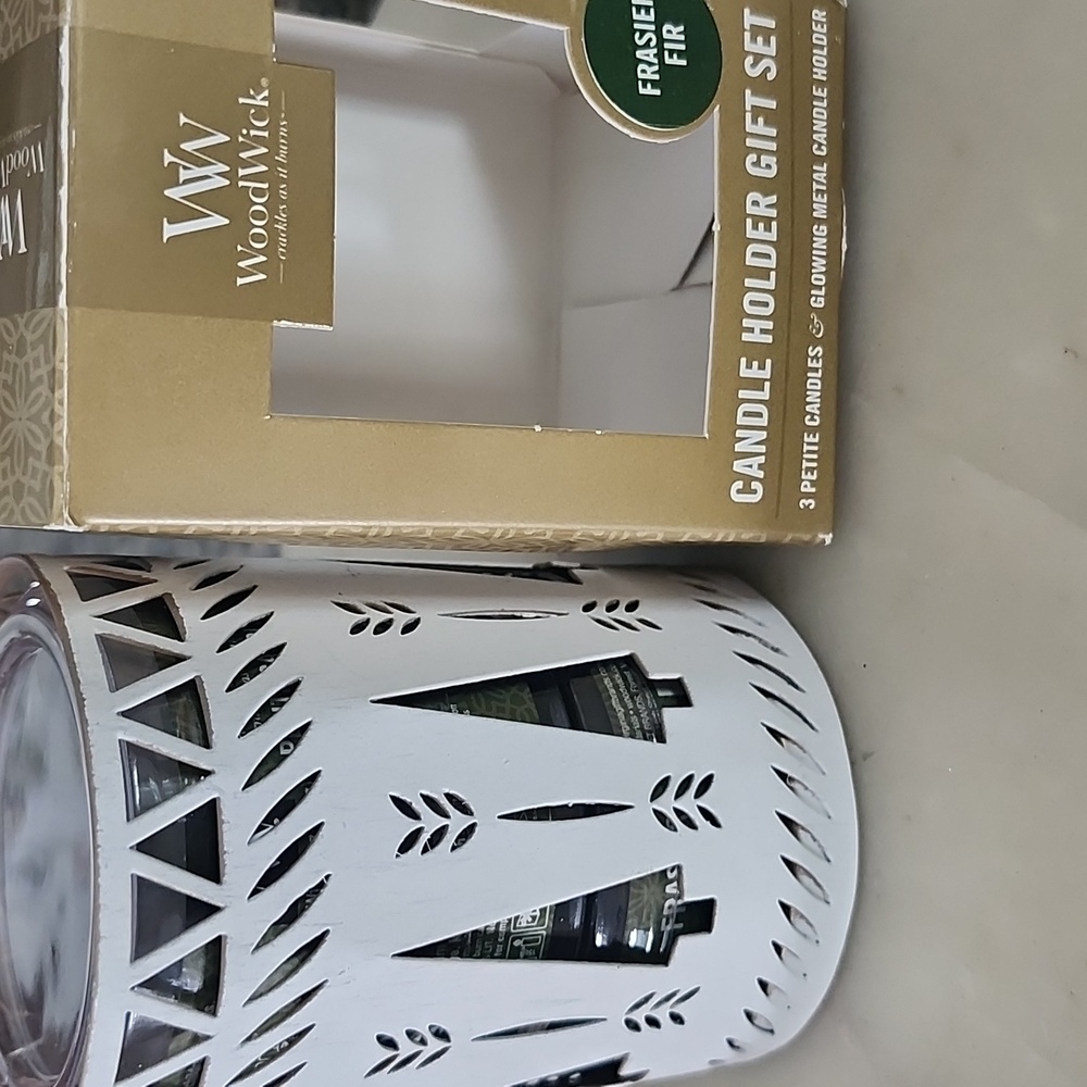WoodWick Candle Holder Gift Set Frasier Fir Petite 3 Candle Set